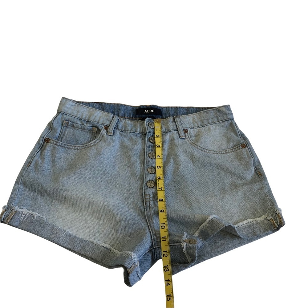 Aeropostale Light Wash Button Fly Denim Mom Shorts Size‎ 10. 100% Cotton - Picture 5 of 7
